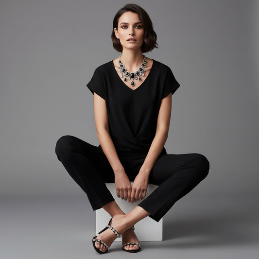 Effortless V-Neck Twist Top | Women's Blouse for Summer