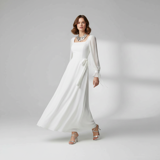 Elegant Long Sleeve Maxi Dress | Women's Wedding Guest Dress