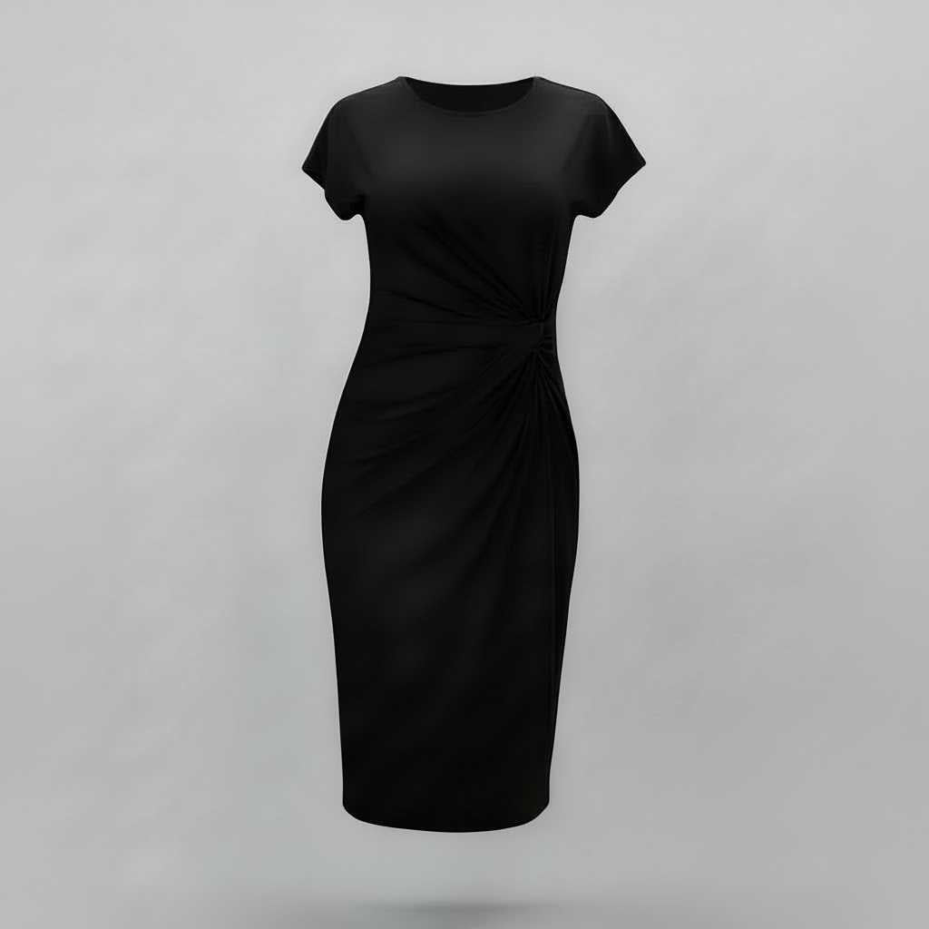 Elegant Midi Dress for Women | Short Sleeve Formal Wear
