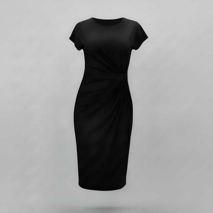 Elegant Midi Dress for Women | Short Sleeve Formal Wear