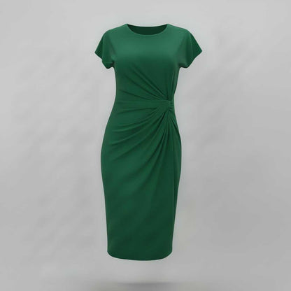 Elegant Midi Dress for Women | Short Sleeve Formal Wear
