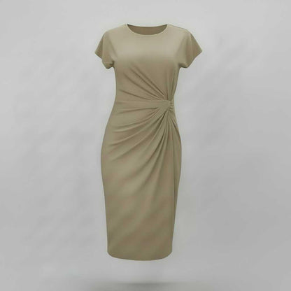 Elegant Midi Dress for Women | Short Sleeve Formal Wear