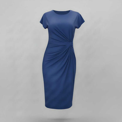 Elegant Midi Dress for Women | Short Sleeve Formal Wear