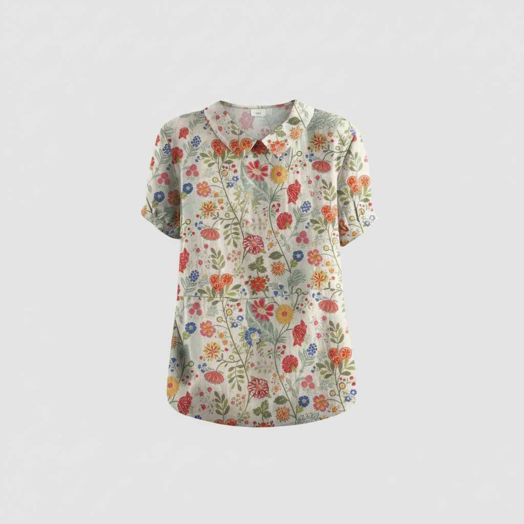 Vintage Floral Blouse | Women's Casual Summer Top