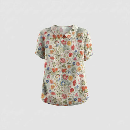 Vintage Floral Blouse | Women's Casual Summer Top