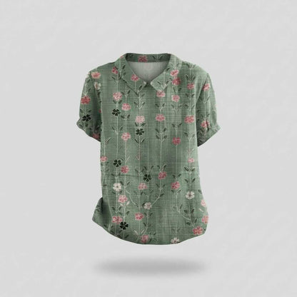 Vintage Floral Blouse | Women's Casual Summer Top