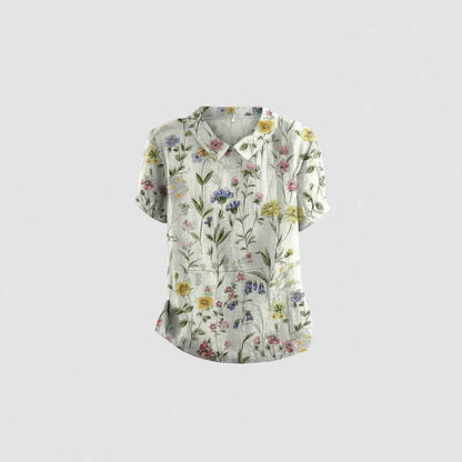 Vintage Floral Blouse | Women's Casual Summer Top