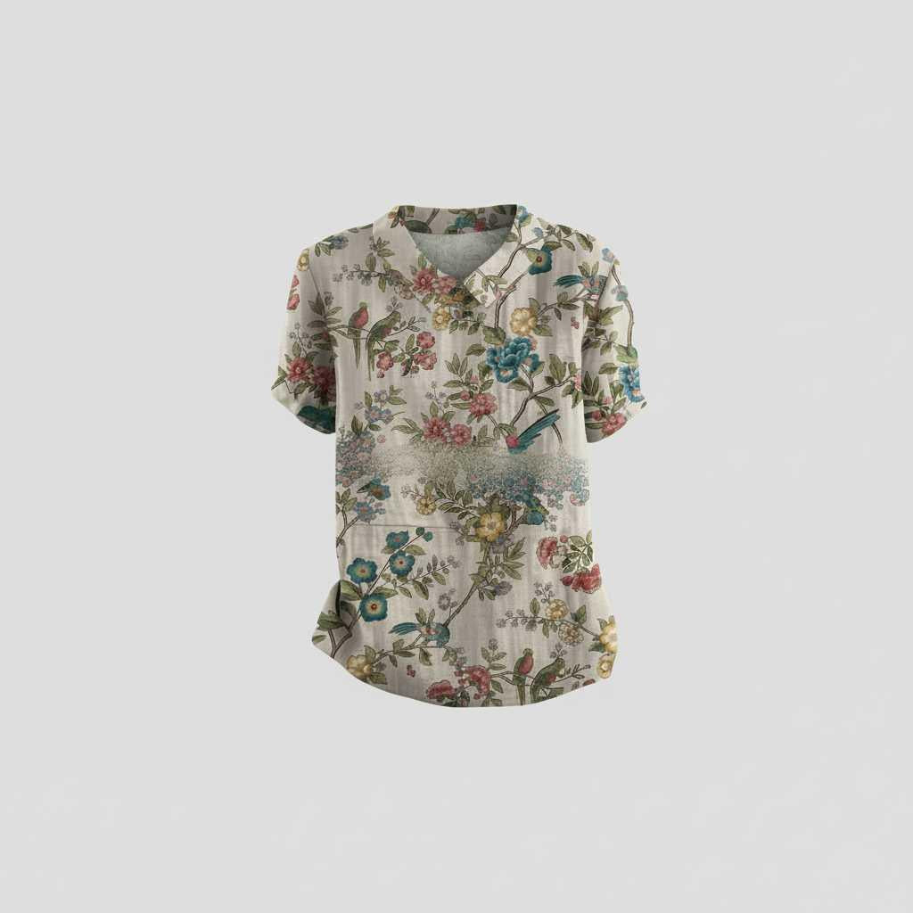 Vintage Floral Blouse | Women's Casual Summer Top