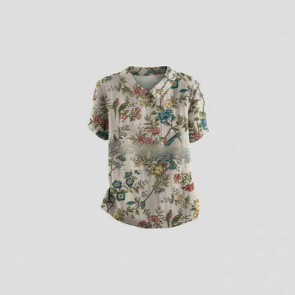 Vintage Floral Blouse | Women's Casual Summer Top