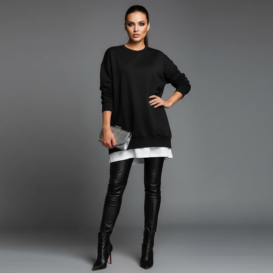 Women's Oversized Sweatshirt | Casual Crew Neck Top