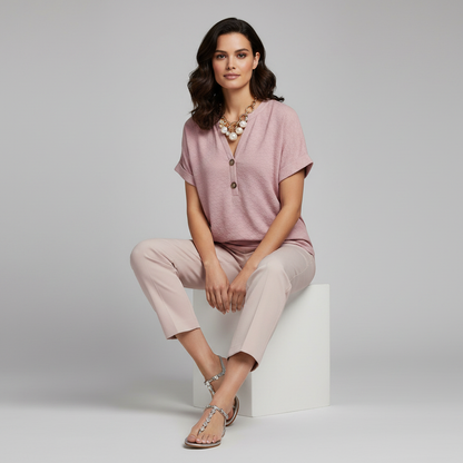Women's V-Neck Short Sleeve Top | Casual Summer Top